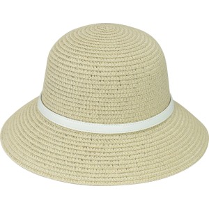 Strohhut Damen Beige Gürtel Gr. 57