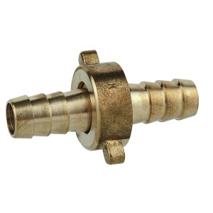 Kirchhoff Schlauchverschraubung aus Messing, 3/4 Zoll, 3-teilig, zur Verbindung von Gartenschläuchen.