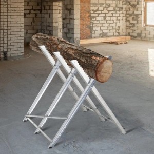 DURHAND Kettensägebock Zusammenklappbar für Brennholz 83x83x79cm