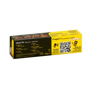 Pattex Kraftkleber Gel Compact, 50g Tube, transparent. Ideal für präzises Kleben von Holz, Metall, Gummi, Leder, Kunststoff und Stein.