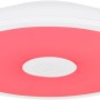 Weiße Globo LED-Deckenleuchte Raffy, Ø 28 cm, mit RGB-Farben und Lautsprecher für Bad und Wohnraum.