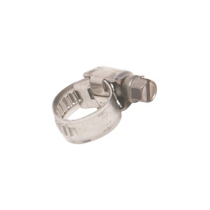 Schlauchschelle aus Edelstahl, 10-15 mm, für sichere Schlauchverbindungen.