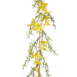 Gelbe Kunstblumen-Girlande Forsythie, 120 cm, für frühlingshafte Deko.