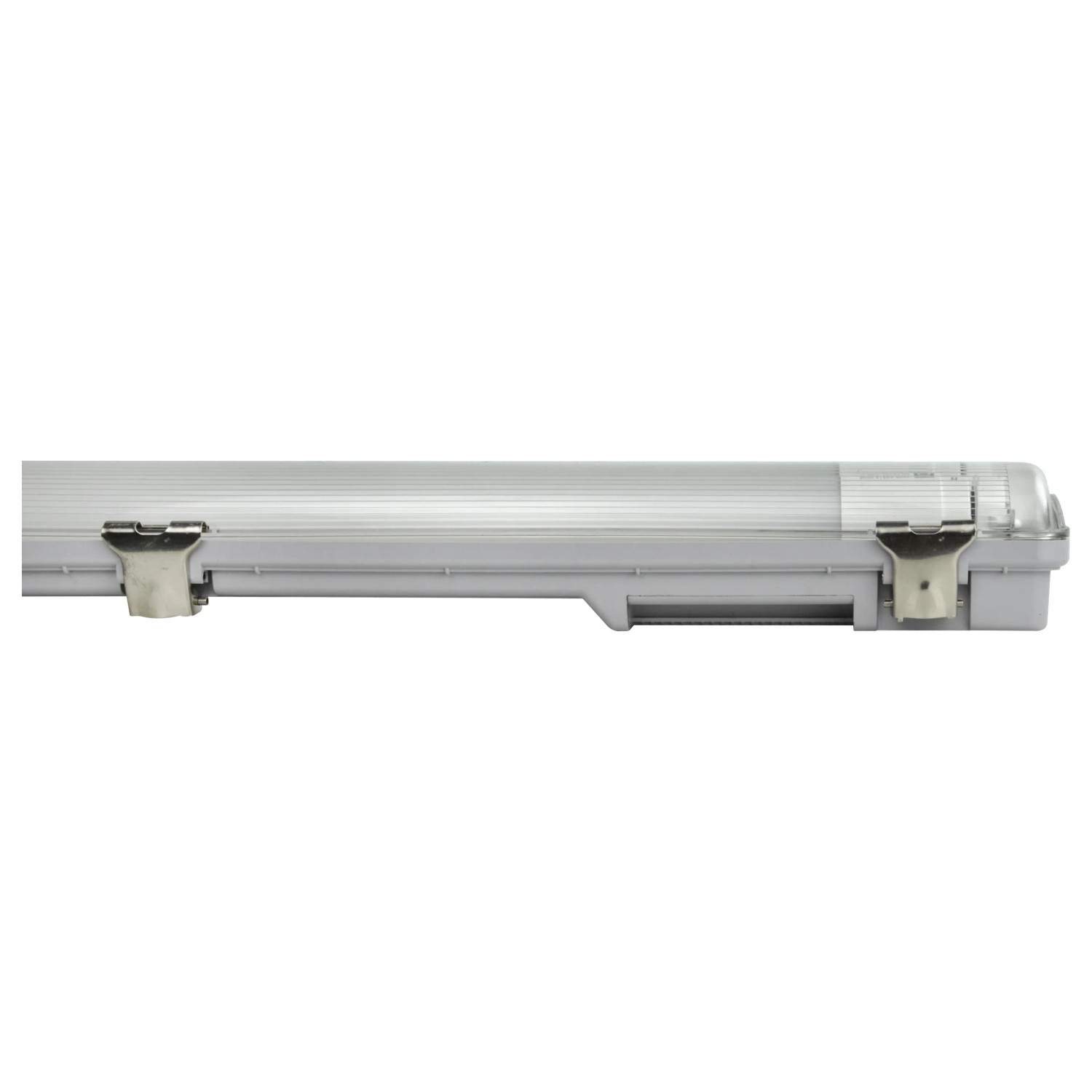 Graue E2 Elektro LED Feuchtraum-Wannenleuchte Classic-Power M 2x18W, Detailansicht.