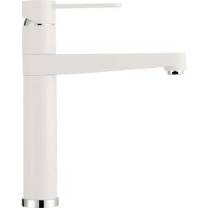 Weiße baliv Küchenarmatur KI-1211, Einhebelmischer mit hohem, schwenkbarem Auslauf.