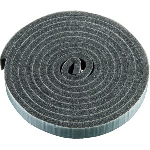 Graues, selbstklebendes Dichtungsband, 2 m lang, aufgerollt.