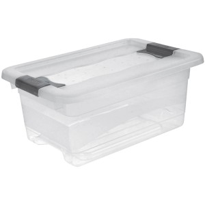 Transparente Kristallbox 4 l zur Aufbewahrung, stapelbar und vielseitig einsetzbar.