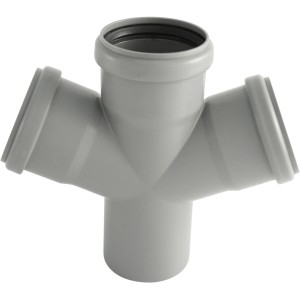 Marley HT-Doppelabzweig DN 90/90/90, 87 Grad, für Abwasserleitungen im Gebäude, staubgrau.