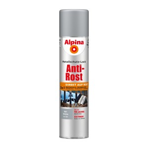 Alpina Metallschutz-Lack Anti-Rost Spray, hellgrau matt, 400ml Dose.