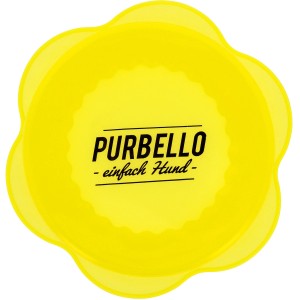 Gelber Purbello FreshCap für 800g HundeRolle, wiederverwendbarer Deckel für Hundenassfutter.