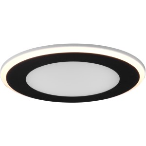 Schwarzer, matter Trio LED Einbauspot Aura, 10W, mit warmweißem Licht.