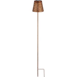 Solar-Dekospieß LED Kupfer, 90 cm hohe Gartenleuchte im Antik-Look für stimmungsvolle Beleuchtung.