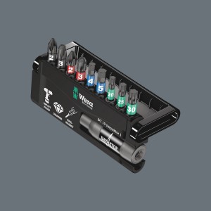 Wera Bit-Set Bit-Check 10 Impaktor, 10-teilig, mit Bits und Bithalter in aufstellbarer Box.