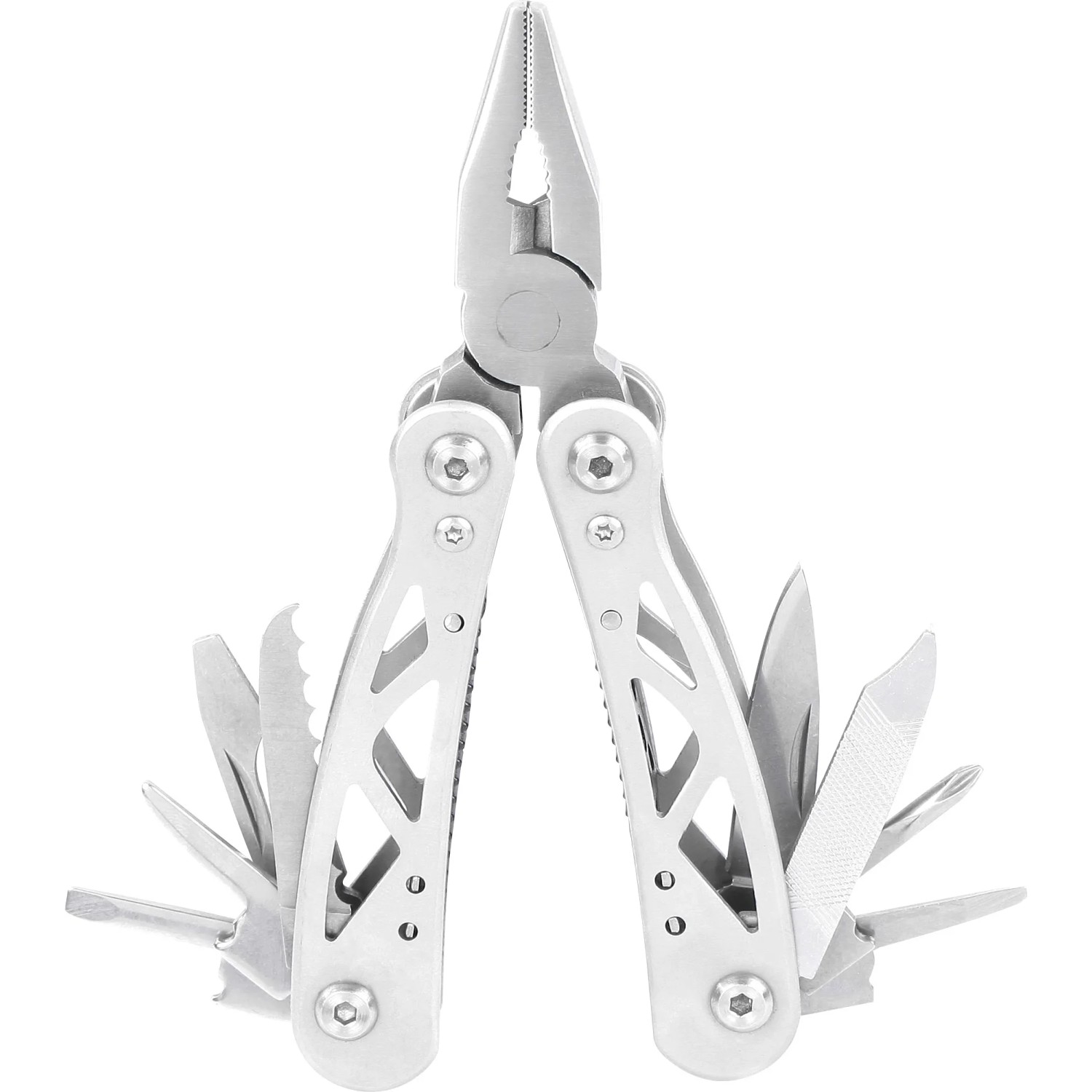 LUX Multitool 2er-Set: Silbernes Multitool mit Zange und diversen Werkzeugen.