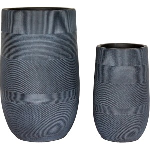 Pflanzgefäß Vase Ø 24 cm x 39 cm Dunkelgrau