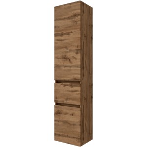 Held Möbel Bad-Hochschrank Verona, 40 cm, Wotaneiche Optik. Badezimmerschrank mit Schublade.