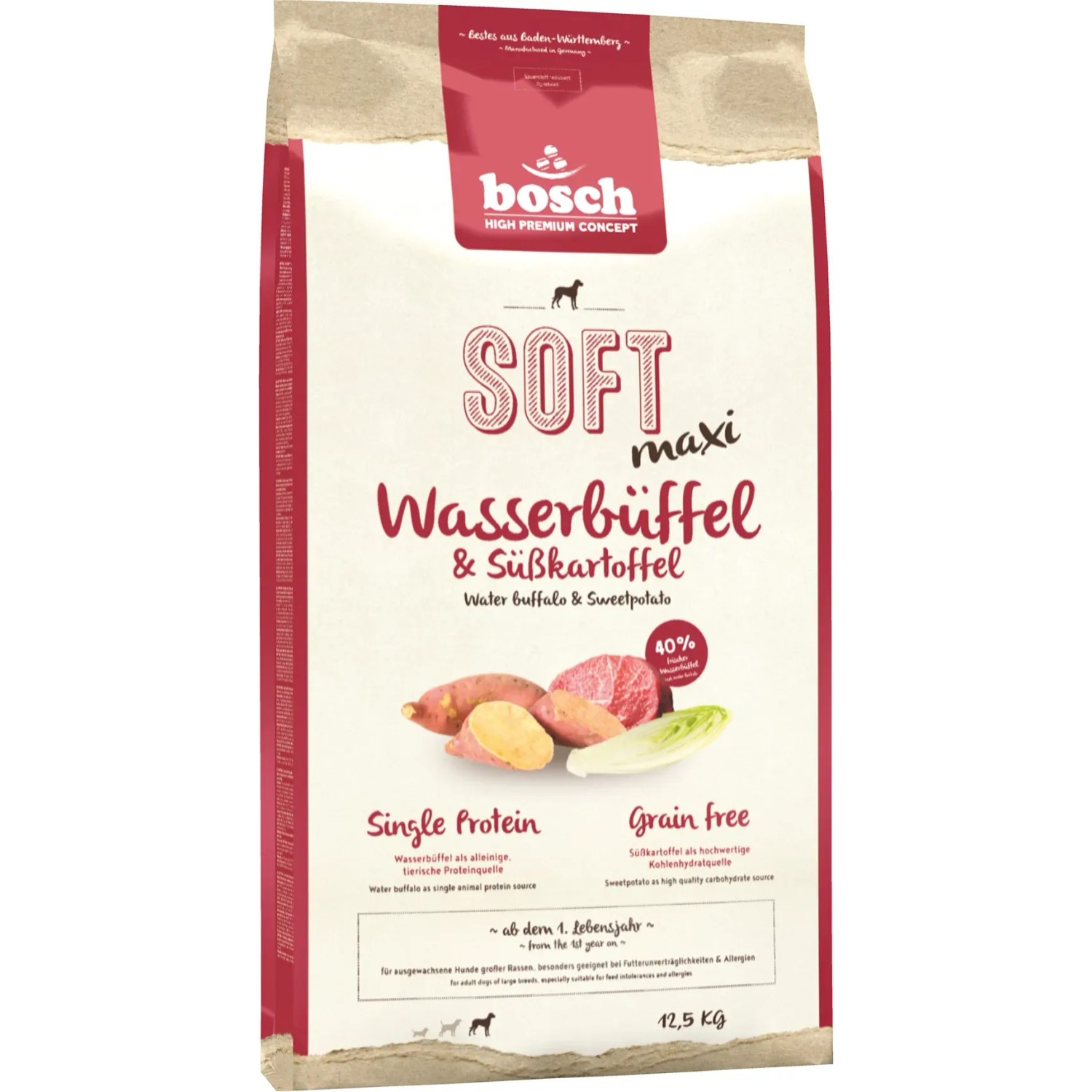 Bosch Pets Hunde-Trockenfutter Soft Maxi Wasserbffel und Skartoffel 12,5  kg kaufen bei OBI
