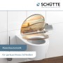 Schütte WC-Sitz Sea Star mit Absenkautomatik und Strandmotiv auf weißer Toilette.