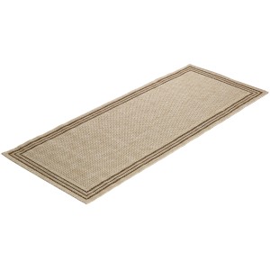 Teppichläufer Tiana Beige, 80x180 cm, flachgewebt, für Innen- und Außenbereiche geeignet.