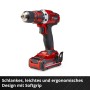 Einhell Akku-Bohrschrauber TE-CD 18/40 Li Solo, rot/schwarz, mit 13 mm Bohrfutter.