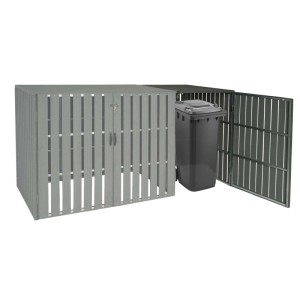 MCW Mülltonnenbox Erweiterung J28, grau, 115x66x76cm, mit Mülltonne