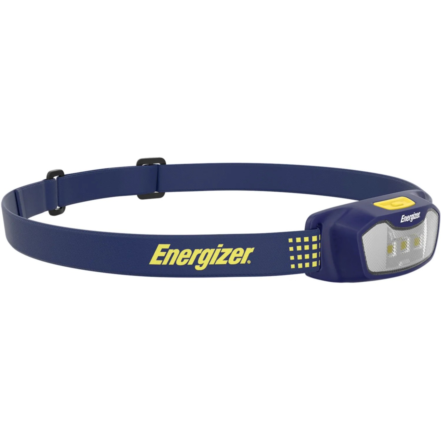 Energizer Compact Sport Kopflampe, blau, mit verstellbarem Kopfband und LED-Licht.