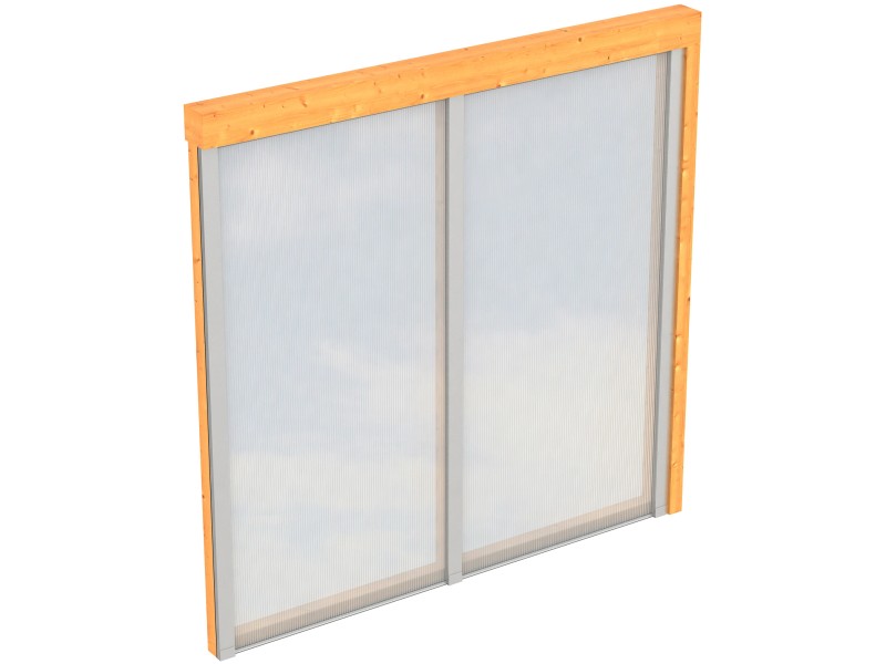 Skan Holz Seitenwand m. Polycarbonatplatten 205 x 200 cm Douglasie ...