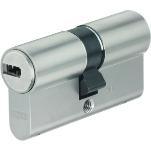 Abus Profilzylinder D20NP 30/35 Nickel, Detailansicht des Schließzylinders.