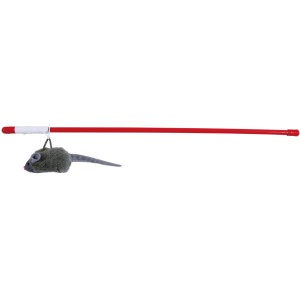 Jollypaw Spielangel mit Maus, rot, 47cm. Katzenspielzeug für interaktiven Spielspaß.