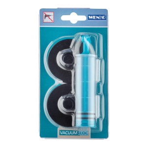 Wenko Vacuum-Loc Adapter Set, bestehend aus Pumpe und zwei schwarzen Adaptern, zur Montage ohne Bohren.