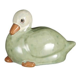 Mica Decorations Deko-Figur Ente Keramik 13 cm x 12,5 cm x 18,5 cm Grün