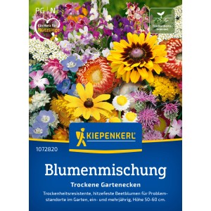 Kiepenkerl Blumenmischung für trockene Gartenecken, mehrfarbig. Vielfalt für sonnige Standorte.