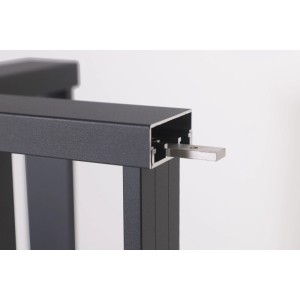Eckset Linus, Aluminium, Anthrazit, Geländer-Eckverbindung für 90°-Ecken, seitliche Montage.