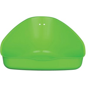 Grüne Trixie Ecktoilette aus Kunststoff für Kleintiere, 36x21x30 cm.