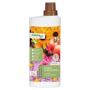 Manna Bio Flüssigdünger Basiskur 1 l für Garten und Balkon.