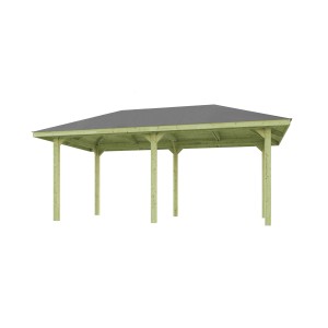 Weka Gartenlaube Paradies B, kesseldruckimprägniert, 584x333 cm. Holzpavillon mit Dach.