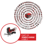 Einhell Akku-Stichsäge TP-JST 18/135 Li BL Solo mit Power X-Change Akku im Hintergrund.