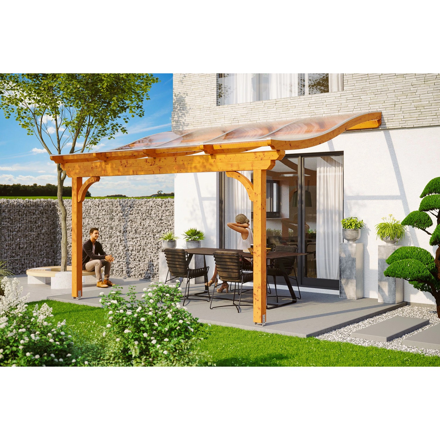 Terrassenuberdachung Aus Leimholz