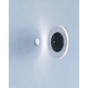 Moderne EGLO LED Wandleuchte TREPELLA in Schwarz mit Sensor und Fernbedienung, Ø 115mm.