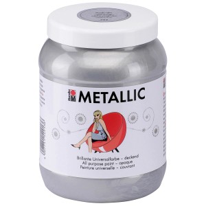 Marabu Metallic Farbe, 1,5 l, Metallic-Silber, für Wand-Akzente.