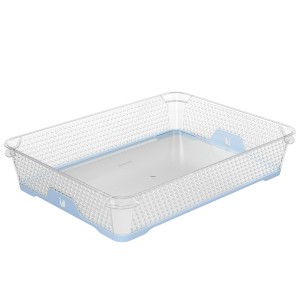 Keeeper Stapelkorb Jonas, A4, Nordic Blau, 36x26,5x7cm, rutschfest, zur Aufbewahrung.