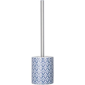Wenko WC-Garnitur Lorca, Keramik blau mit mediterranem Muster.