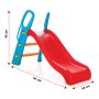 Rot-blaue Kinderrutsche Bingo, 141 cm lang, mit breiter Treppe und Handlauf für sicheren Spielspaß.