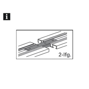 Gardinia Schienenverbinder, weiß, für 2-läufige Vorhangschiene zur Verbindung von Gardinenschienen.
