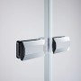 Detailaufnahme: Hüppe Schwingfalttür Design Pure, silber matt, mit Röhrenscharnier.