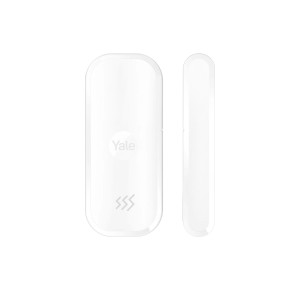 Weißer Yale Tür- und Fenstersensor für Smart Alarm Systeme, kabellos für Innenräume.