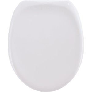 Weißer baliv WC-Sitz Perdido aus Duroplast, Aufsicht.