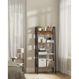 Songmics Bücherregal Barnet mit 4 Böden im Industrie-Design in Schwarz-Braun.