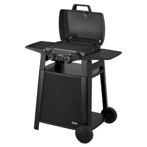 Enders Elektrogrill eUrban Pro 2 Turbo mit Trolley, Grillfläche und Seitenablagen.