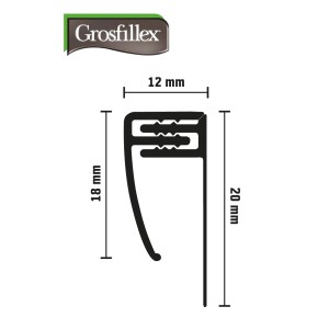 Grosfillex Abschlußprofil 5 - 8 mm klippbar Cold Grey 260 cm